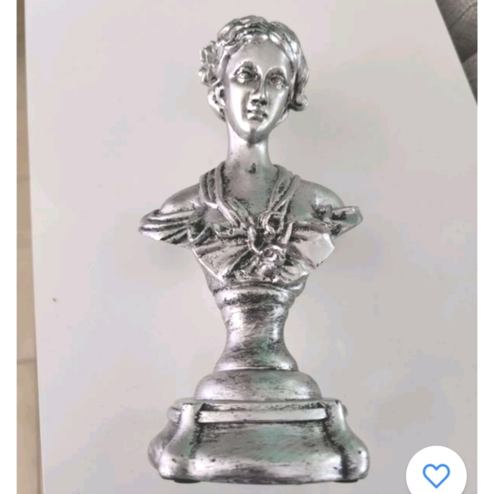 Classic Greek Venus DE Milo Bust Statue Roman Goddess In Silver Color 9"Tall - Picture 4 of 6